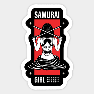 Samurai Girl Japanese Design Sticker